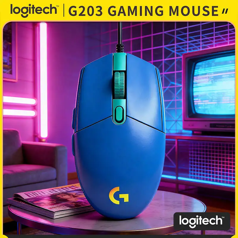 

Original Logitech G203 Prodigy Mouse, RGB Illumination Gaming Mouse, 8000 DPI, 10M Clicks, Great Value Mouse