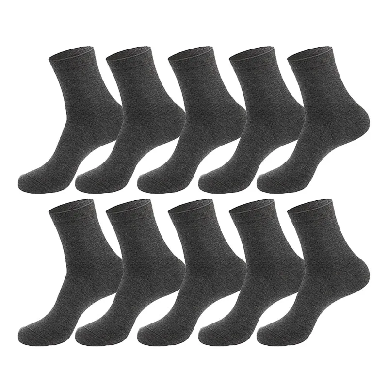 

10 Pairs/Lot Men's Cotton Socks Business Casual Breathable Spring Autumn Male Crew Soft Middle Tube Sale Socks Black White