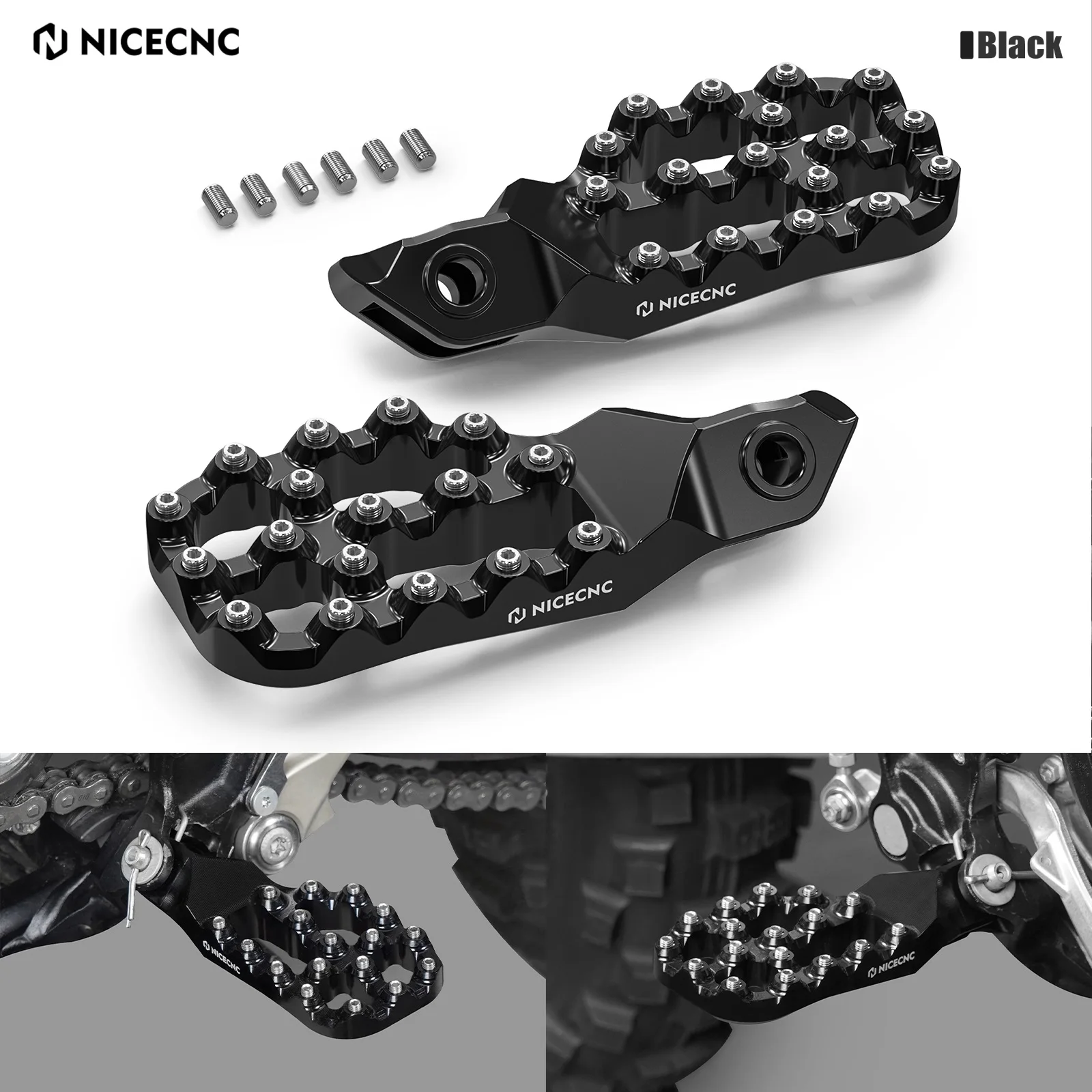 

NICECNC For 2024 KTM EXC 300 XCW XCF-W XWF EXCF 500 450 400 350 300 250 200 150 125 SX XC SXF XCF 2023 Offset Foot Pegs Footrest