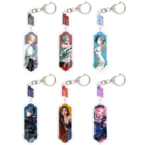 1/7Pcs 6cm Acrylic Keychains, Till, Ivan, Sua, Mizi, Luka Character Pendants, Alien Stage Anime Cosplay Keychains, Backpack Keychain Accessories, Birthday Gifts for Anime Enthusiasts
