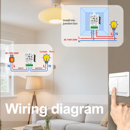 Imagen 2 del producto Interruptor autoalimentado inalámbrico de 433mhz, interruptor cinético de 110v y 220v, Control remoto, interruptor de luz de pared sin batería resistente al agua