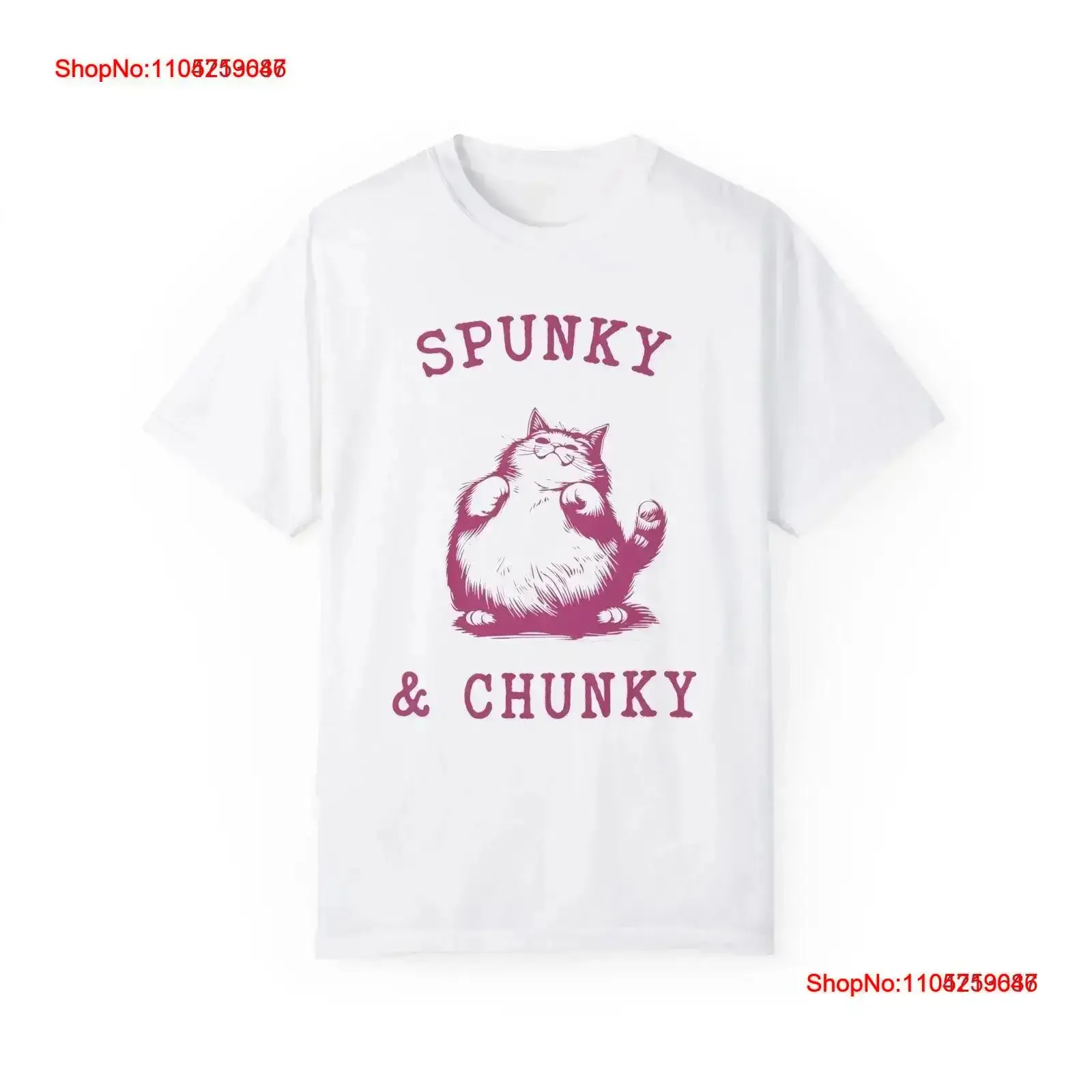 Spunky Chunky Cat T Shirt Funny Cute Lover Humorous Feline Design vintage Washed Stretched Soft Top For Everyday Wear vintage