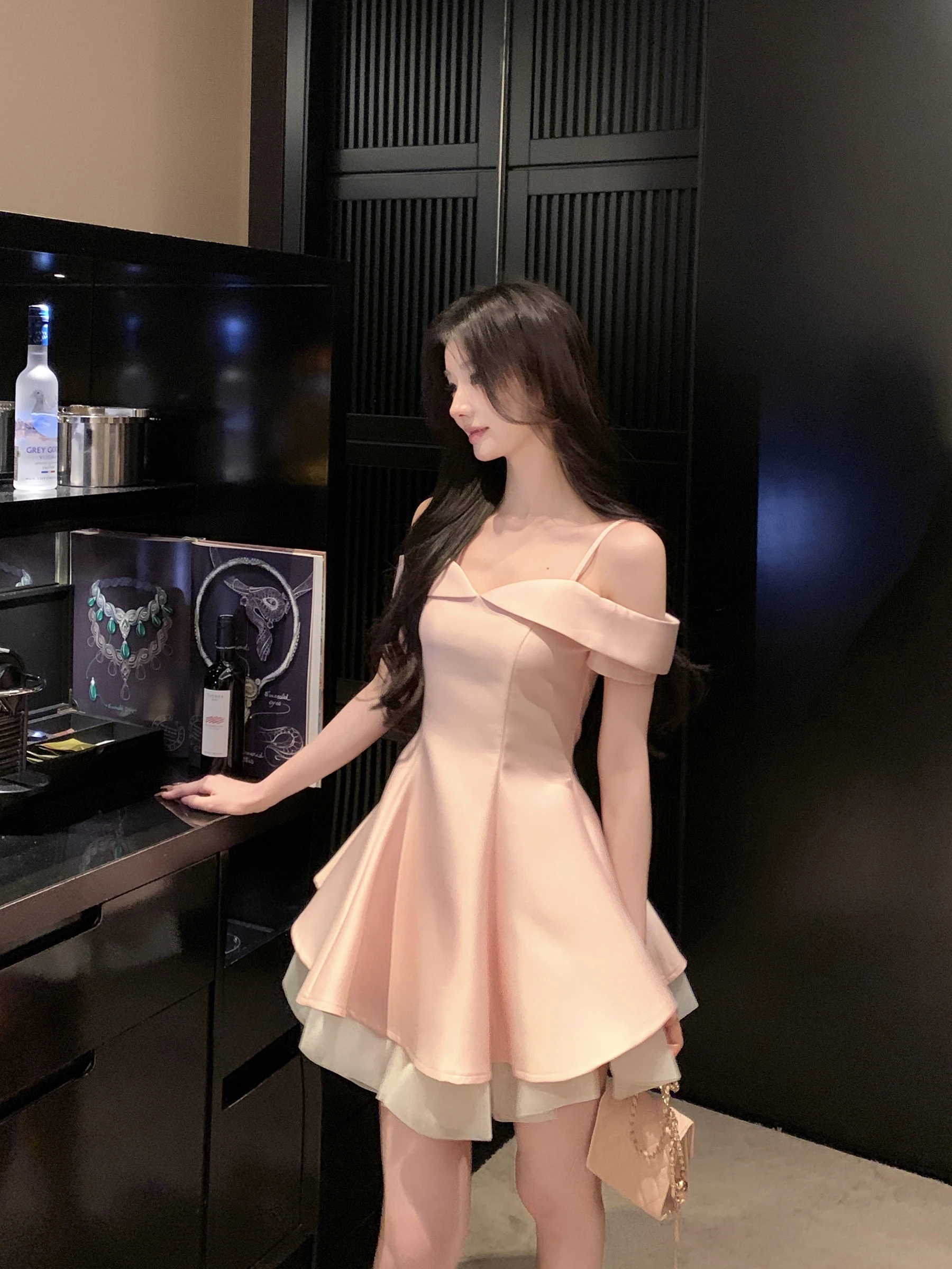 

Женская летняя короткая юбка А-силуэта в стиле Хепберн, облегающая, на одно плечо, из полиэстера, для дня рождения