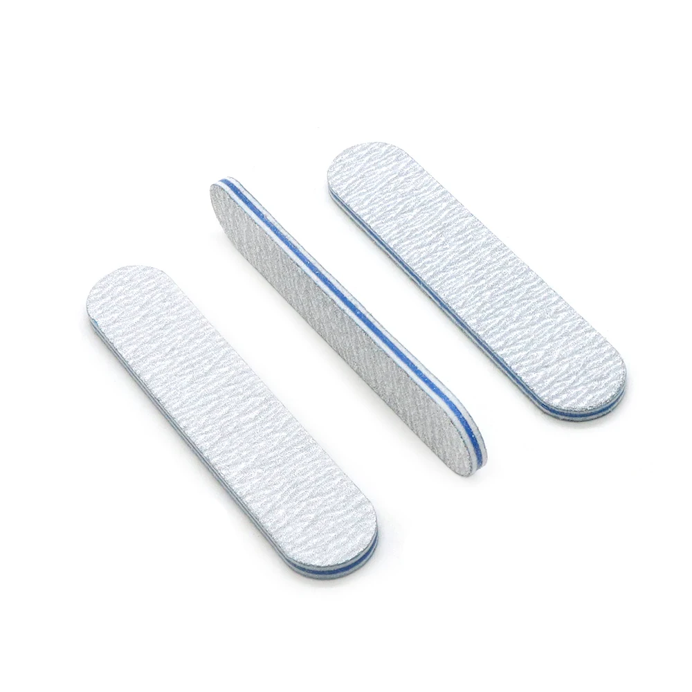 10/50 قطعة/الوحدة ملفات الأظافر الصغيرة مجموعة التشذيب الأظافر الأزرق إيفا الأساسية مزدوجة الوجهين الصنفرة الأظافر عازلة ملف 100 180 مسمار الملحقات