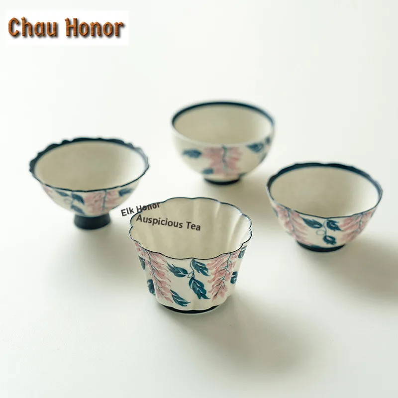 

Ручная роспись, чайная чашка с цветком глицинии, чайная чаша в стиле дзен, красивая чайная чашка, чайная дегустация, чашка для медитации, чашки Master, кафе, подарок