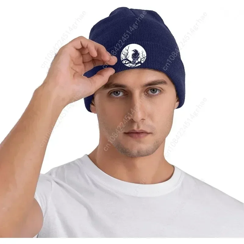 Crow Black Bird Funny Beanie Hat Winter Soft Slouchy Knit Skull Caps Gift Men Women