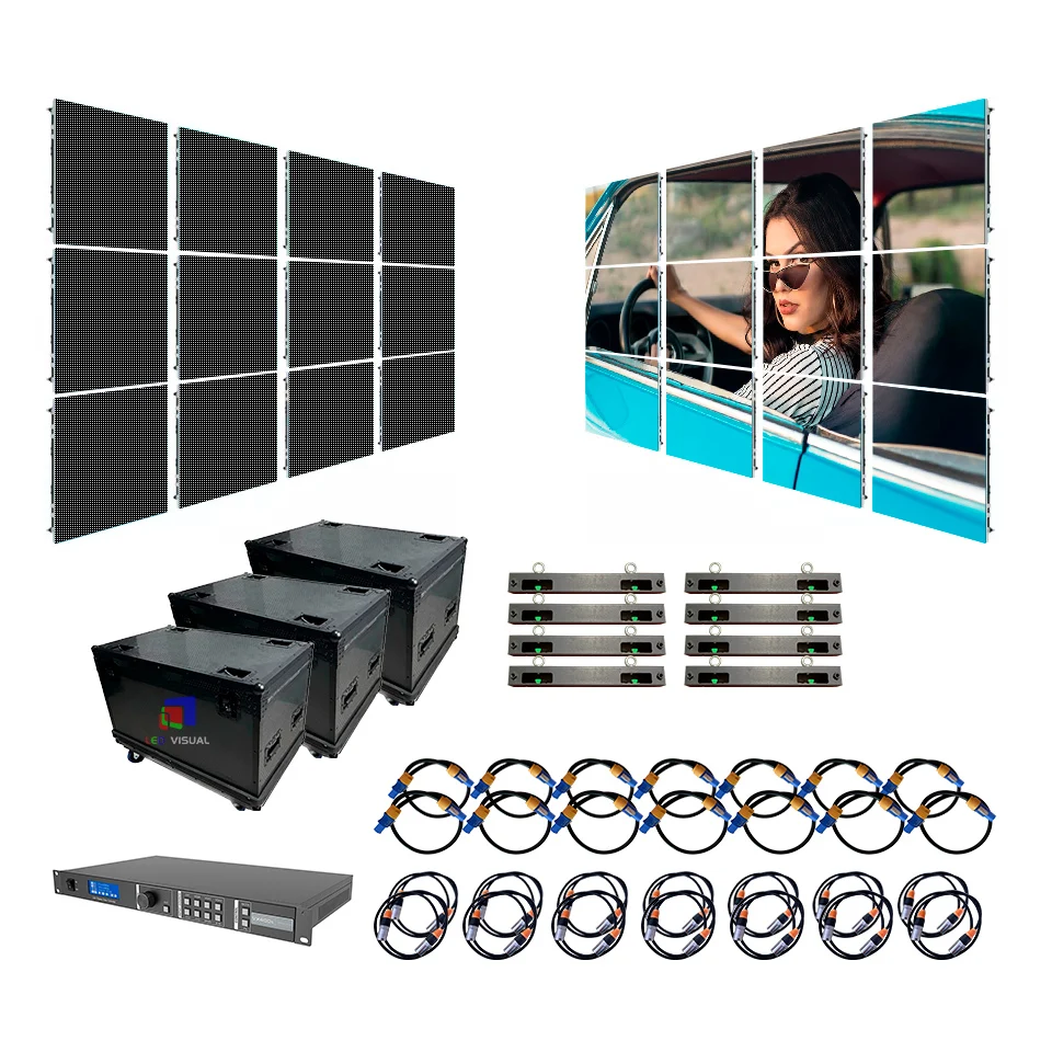 【High Quality】Stage Background Die Casting Cabinet Portable Rental Curved Front Service Customized LED Video Wall 3840Hz Portabl