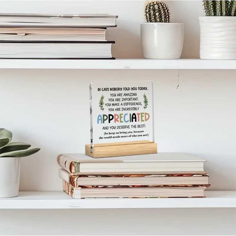 هدية تحفيزية في مكان العمل - لوحة مكتب أكريليك شفافة مع اقتباس ملهم، هدية تقدير للموظفين وزملاء العمل #3