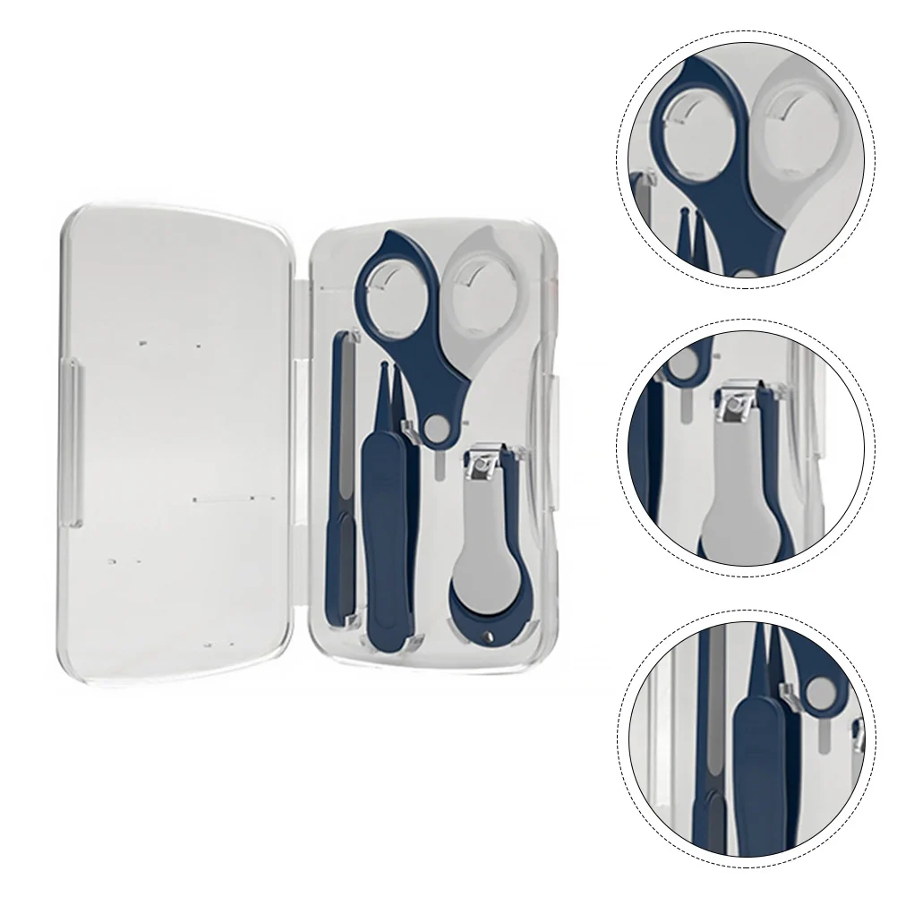 

1 set Baby Nail Clipper Set Ergonomic Non-Slip Anti-Pinch Newborn Nail Care Kit Toddler Grooming Tools With File Tweezers Case