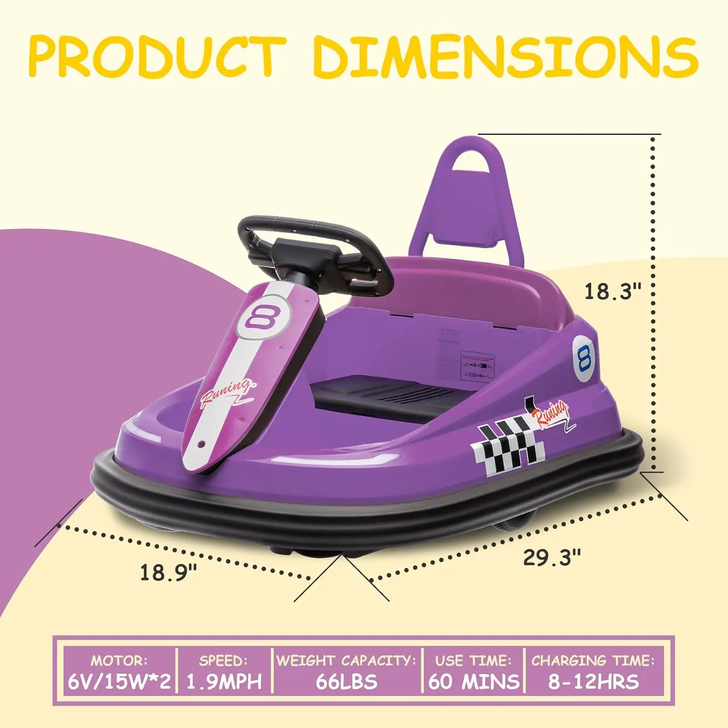 Coche de parachoques para niños pequeños, paseo eléctrico de 6 V con 360 °   Spin por 3-6 años, 2 velocidades, luces, música y bocina, cinturones de seguridad, regalos de juguete