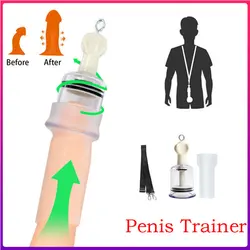 Penis Pump Enlarger Extender Vacuum Cup Neckband Hanger Exerciser Cock Enhancer Lasting Trainer Growth Exerciser Male Product