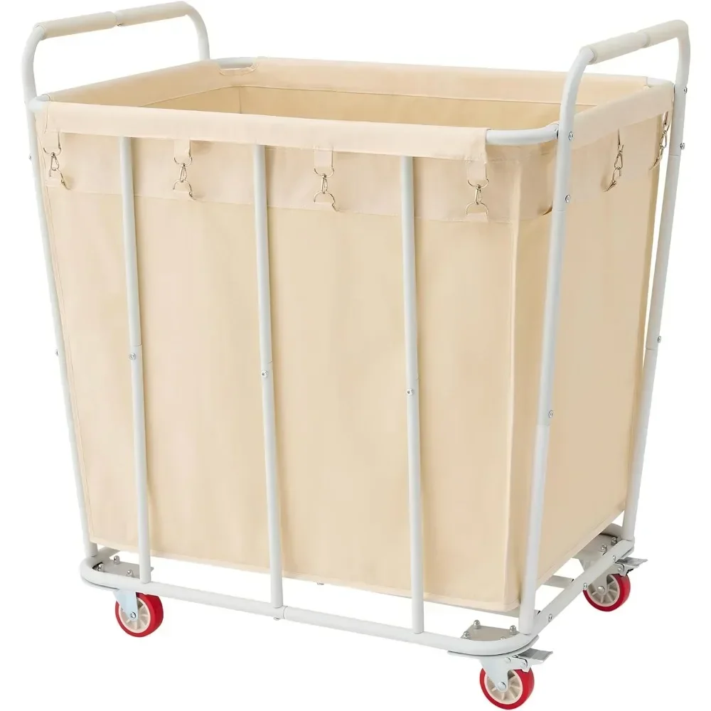 Large Rolling Laundry Hamper with Wheels, Laundry Sorter Cart for Clothes Storage, Durable Laundry Basket with Lockable Wheels