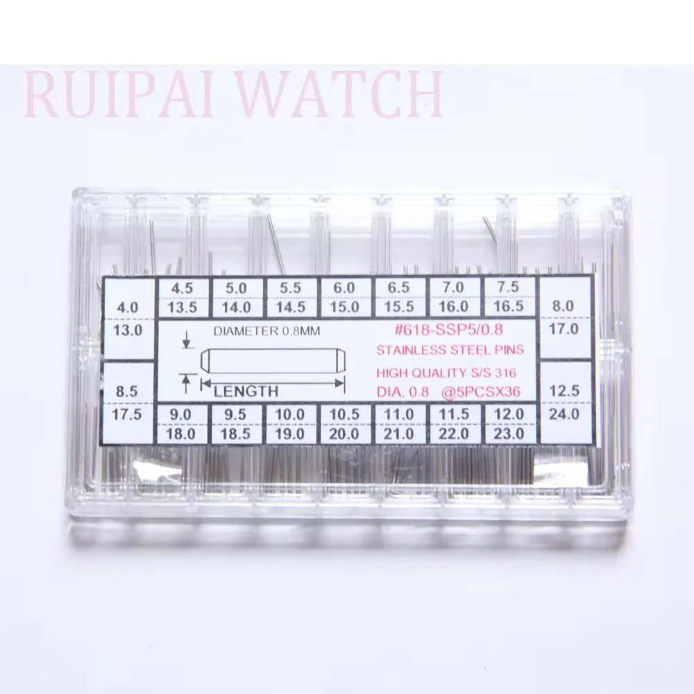 

36 different size from 4.0~24mm Dia 0.8mm Stainless Steel Watch Pin Kit