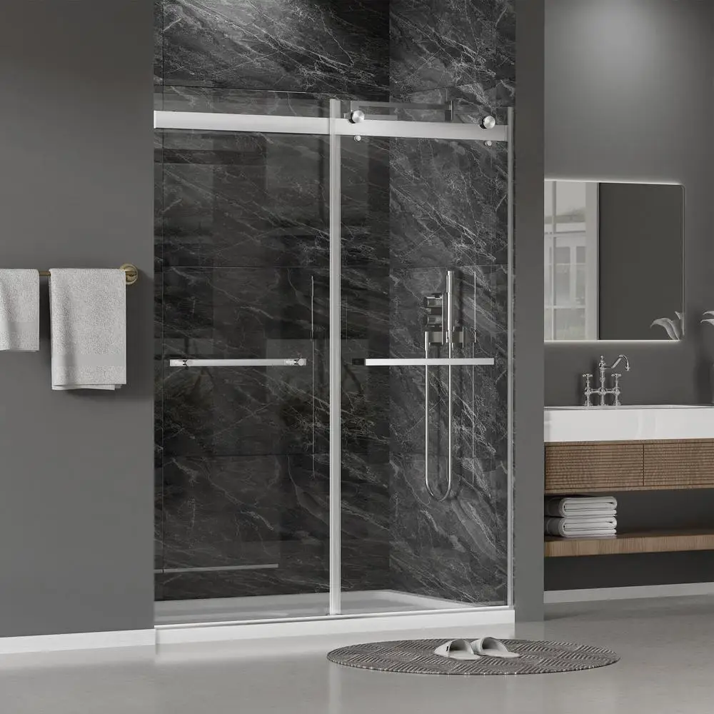 Frameless Double Sliding Shower Door 56