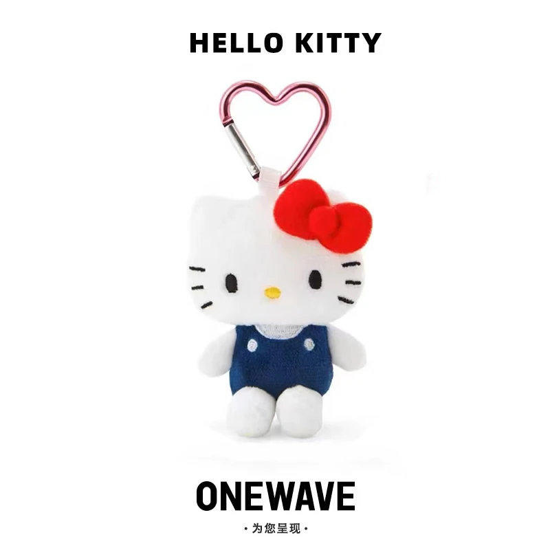 Sanrio 10cm Doll Hello Kitty Pendant Plush Toy Love Keychain Bag Pendant Girl Gift Super Cute Accessories Fans Favorite