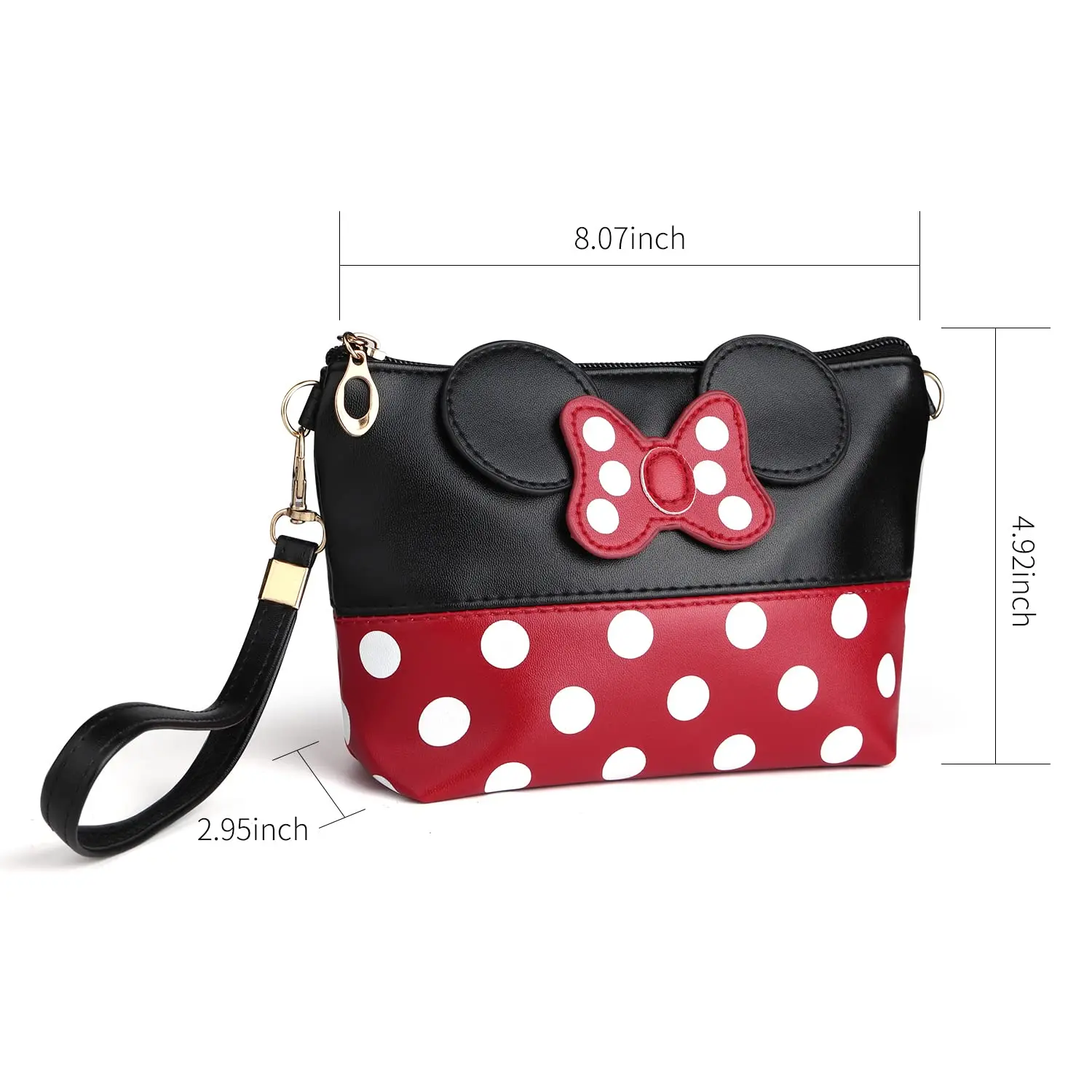 Minnie mouse Coin Purse Cartoon Leather Travel Makeup Handbag Cute Portable Cosmetic Bag Toiletry Pouch for Women Teen Girls Kid