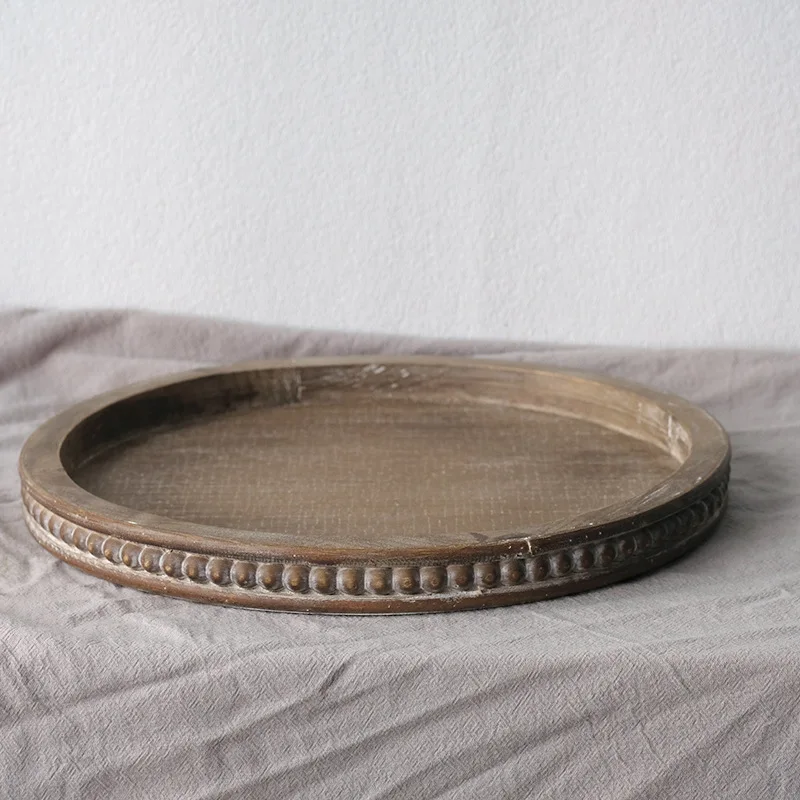 

Rustic Vintage Farmhouse Wooden Tray, Multi - functional Serving Tray for Tea/Snacks/Candles, Decorative Display Home Decor