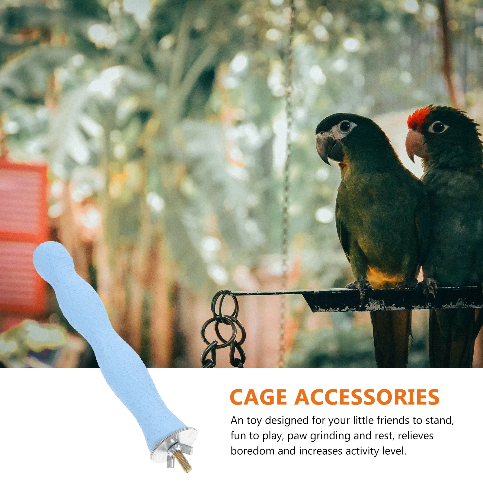 

14Cm Parrot Perch Natural Wood Sand Coated Stick for Birds Beak Trimming Nail Grinding Foot Health African Grey Cockatoo Cage