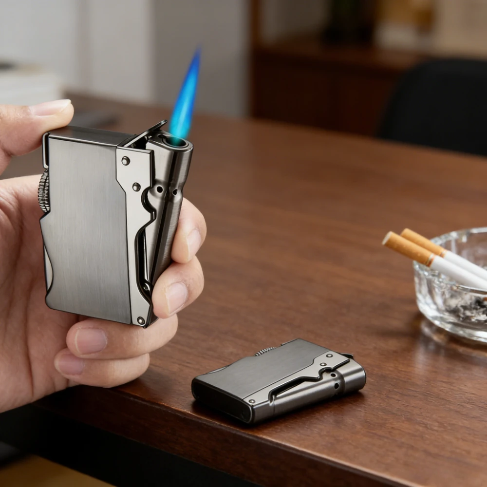 

Full Metal Torch Lighter Windproof Refillable Butane Gas Lighters Smoking Accessories Gadgets for Men Encendedores