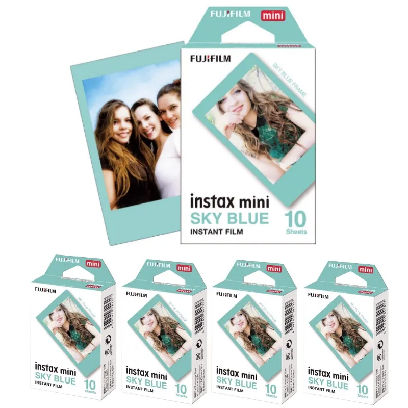 10-50 Sheets Fujifilm Instant Sky Blue Photos For Instax Mini 12 Camera Instax Mini Film Pack For Camera 25/50/70/90/sp-2/link