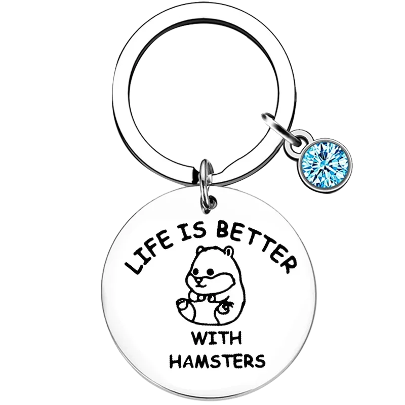 Hot Hamster Key Chain Ring Life is Better with Hamsters keychains pendant Hamster Lover gift Family Friends gift