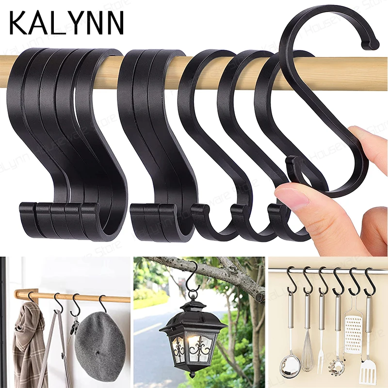 Ganchos em forma de S, 12 peças, ganchos de metal em formato de S, resistentes, revestidos de alumínio, ganchos planos em formato de S, para pendurar plantas, vasos, panelas, bolsas