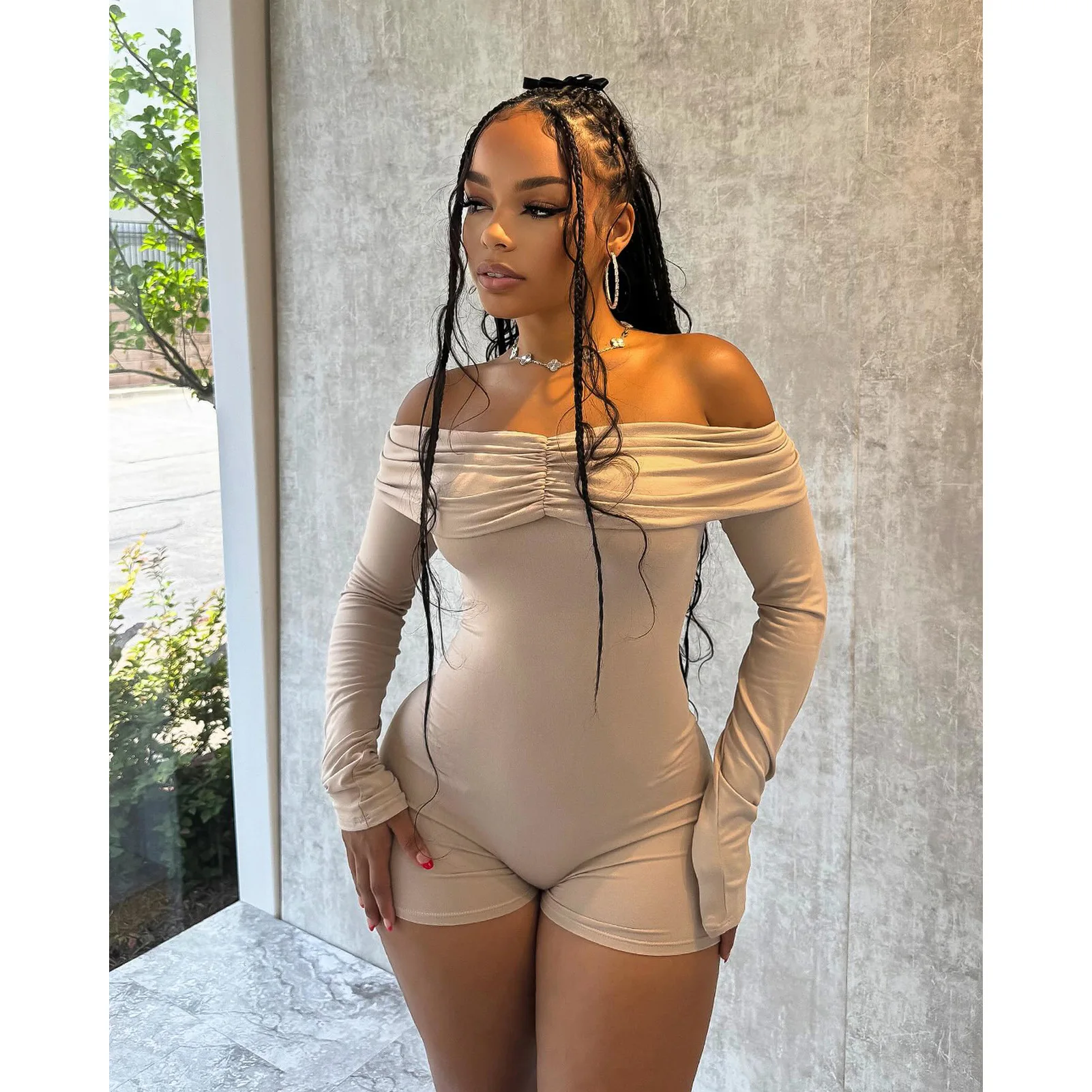 

Sexy Off Shoulder Jumpsuits 2024 Fall Winter Clothes Women Elegant Luxury Bodycon Fashion One Piece Solid Romper Jumpsuit