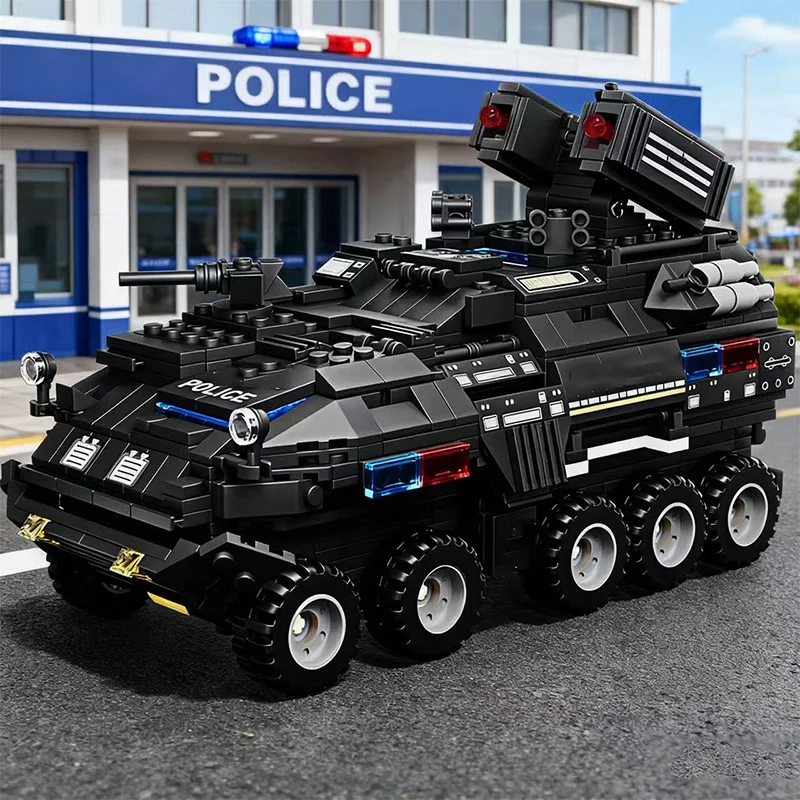 

1000PCS building blocks black police car building blocks, adult high-difficulty building , Black Friday/Christmas/New Year gift