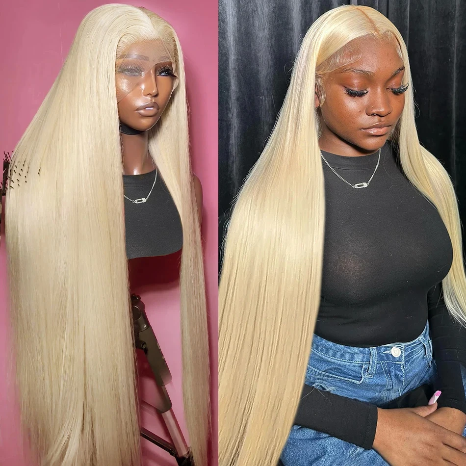 613 Blonde Straight 13x6 Lace Frontal Wig 180 Density Brazilian Colored Glueless Wigs 13x4 Lace Front Human Hair Wigs For Women