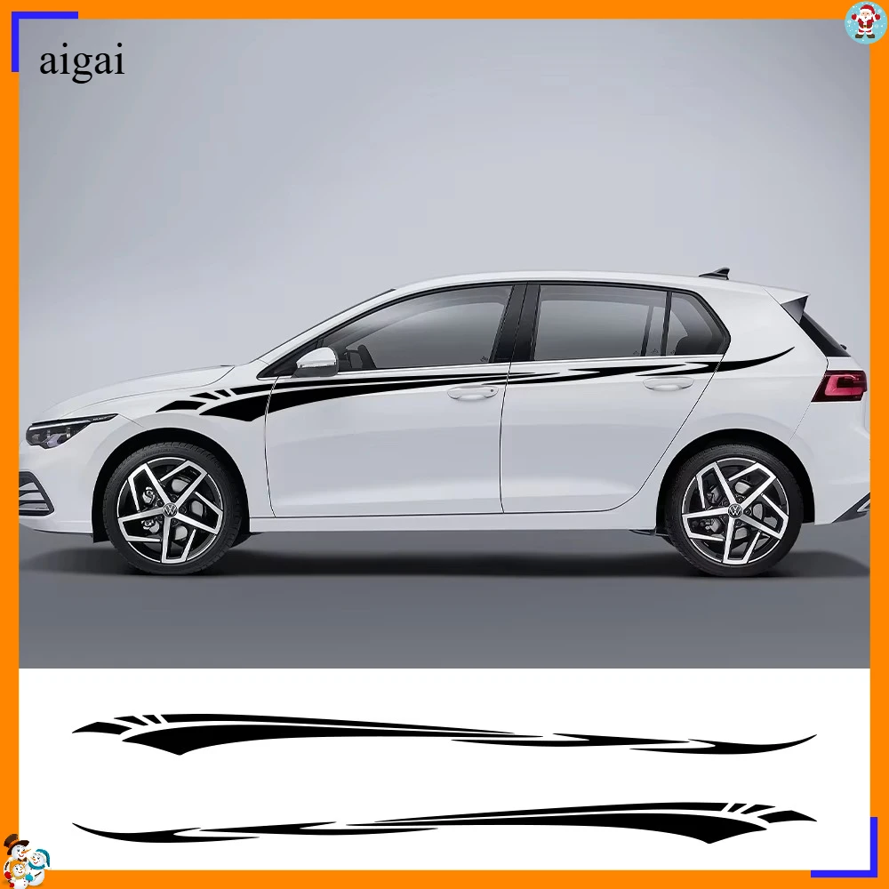 2PCS Car Side Stripes Stickers For Volkswagen VW Golf 8 7 5 4 6 GTI MK8 MK7 MK5 MK6 MK4 Cool Vinyl Film Decal Auto Accessories