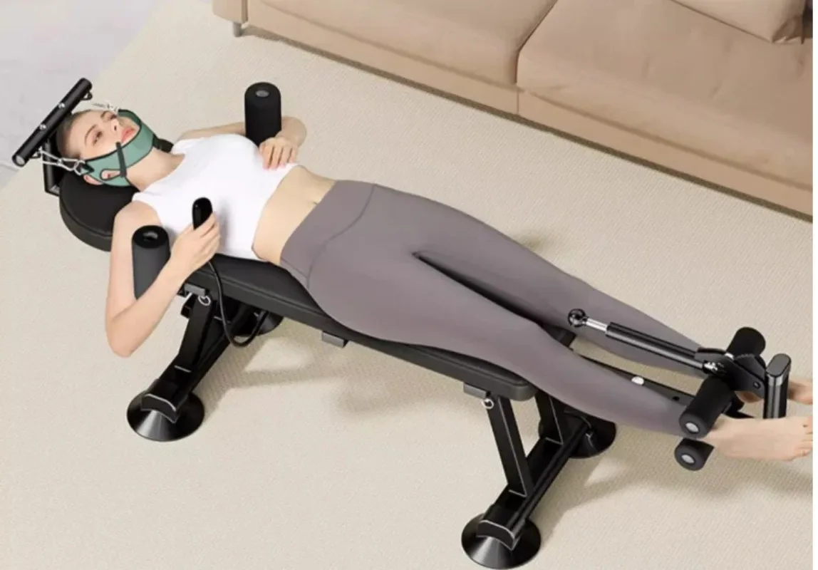 Electric Stretch Device Incline Flat Leg Training Bench Orthopedic Spinal Cervical Lumbar Decompression Relax Traction Bed