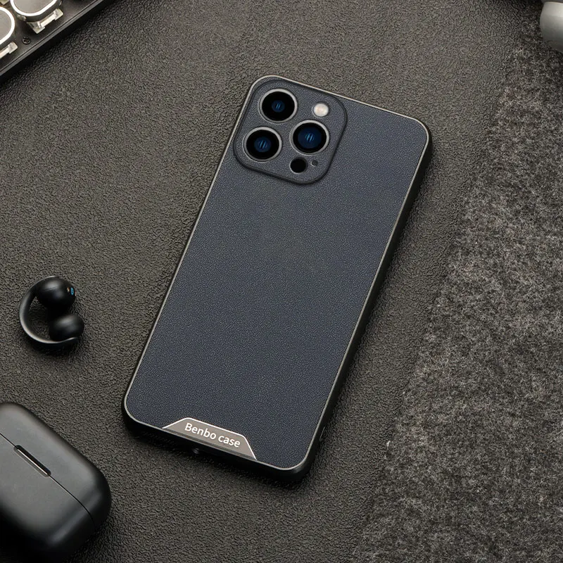 Luxuriöse Benbo-Leder-Handyhülle für iPhone 11 12 13 14 15 16 Plus 17 e Pro Max Air Modische Stoßfeste Rückseite Fundas – Detail 4