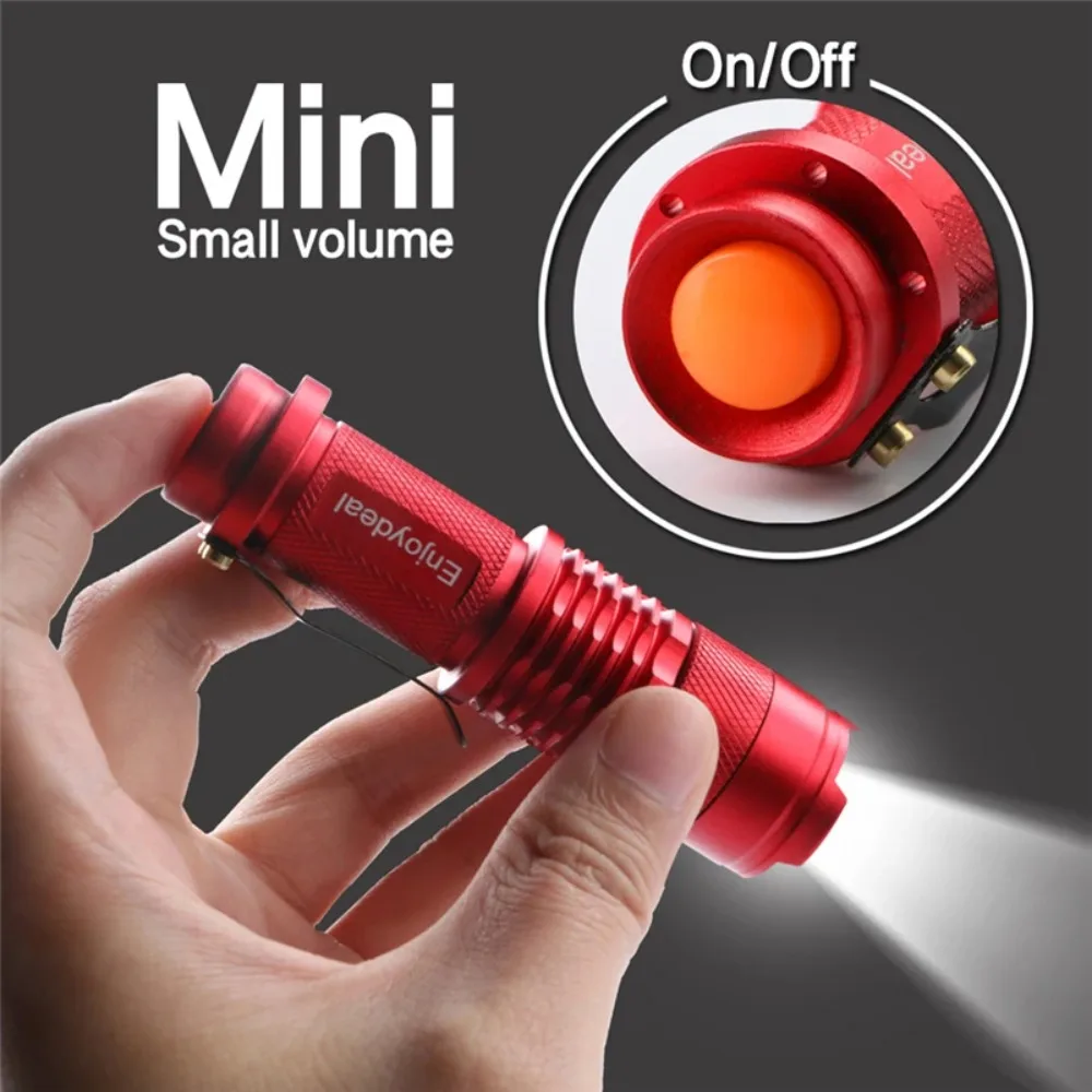 Mini Portable LED Flashlight 2000 Pocket Penlight LED Zoomable Torch 1 Modes Use 1 x AA battery or battery