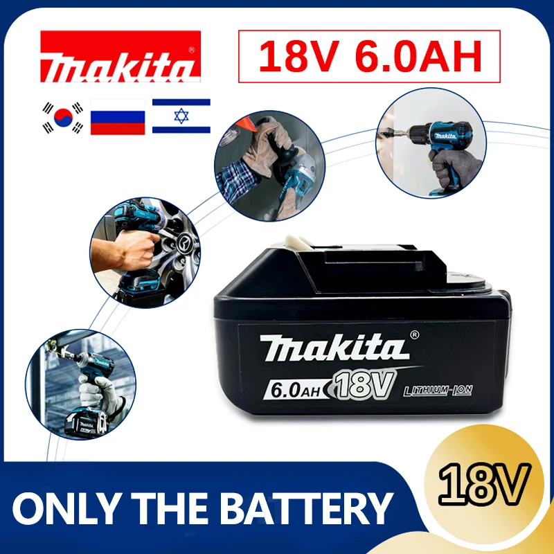 Batería recargable de iones de litio Makita, herramienta Makita, 18V, 6.0Ah