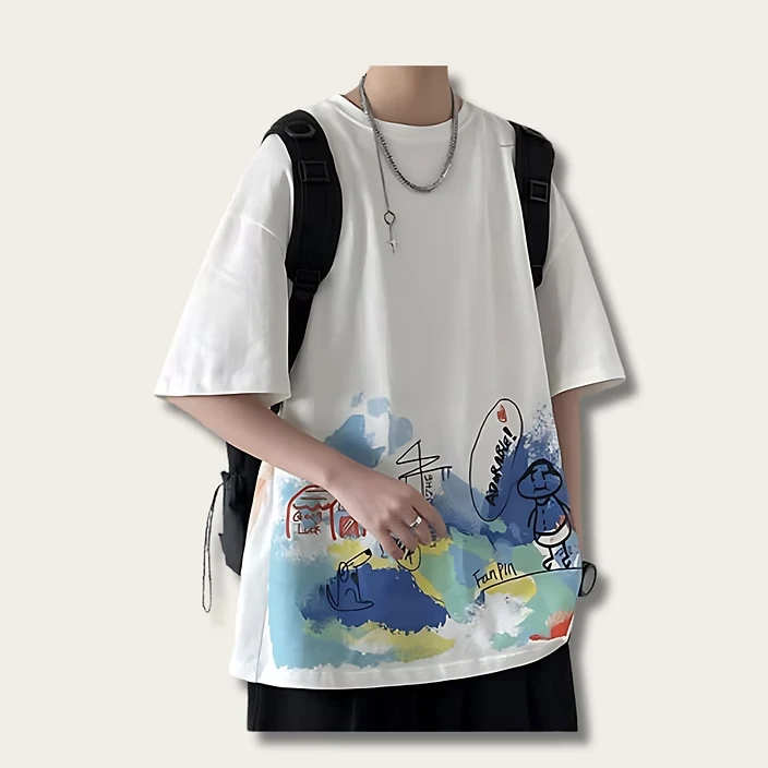 الأكثر عصرية في عام 2025: تيشيرتات مطبوعة عالية الجودة وثلاثية الأبعاد مع أنماط غريبة، رائعة جدًا A28