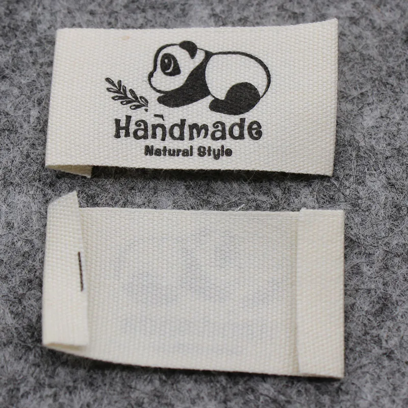 200pcs handmade label/cloth private label printed cotton label tag garment print tag clothing cotton label