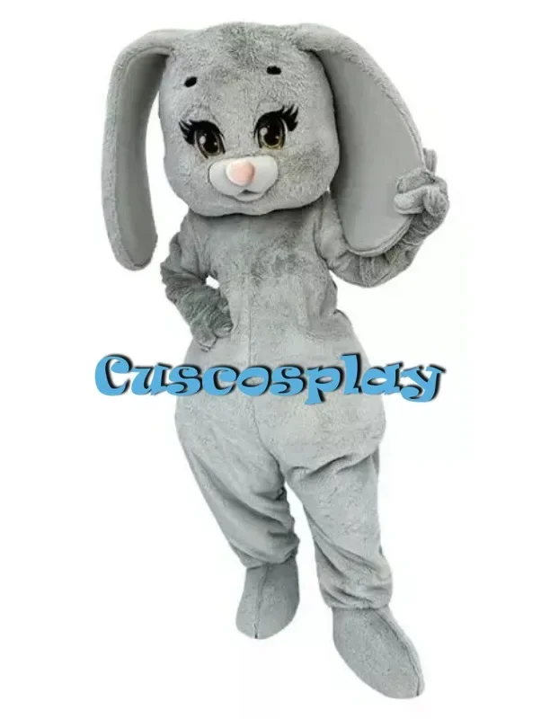 

Cute Grey Rabbit Mascot Costume Cosplay Advertising Walking Doll Clothes Halloween Christmas Fancy Party Dress