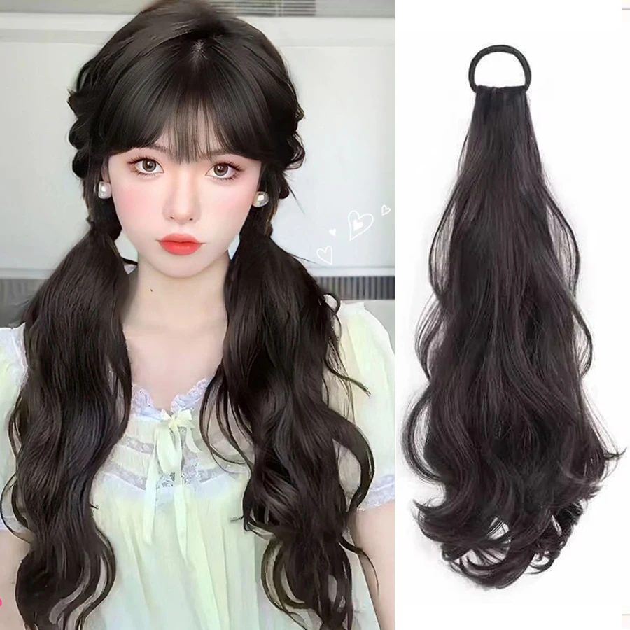 

Synthetic Ponytail women's rubber band ponytail Korean style big wavy hair simulation hair natural temperament ponytail