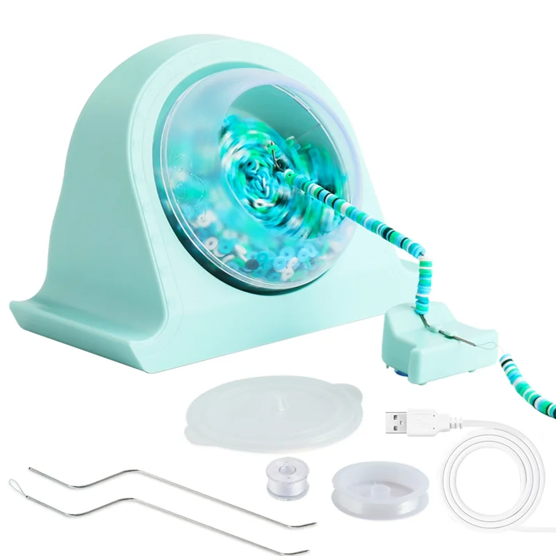 أداة دوارة للخرز، وعاء دوار من الخرز الطيني، دوارة خرز كهربائية فعالة مع صناعة المجوهرات سهلة التركيب باللون الأخضر