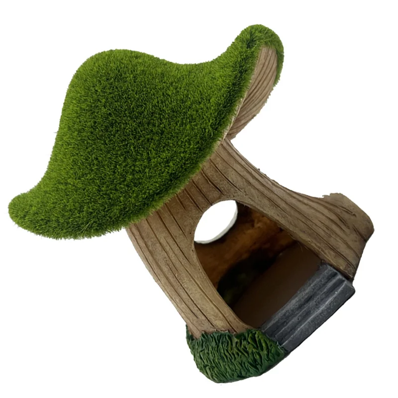 ABZV-Shrimp Hideout Shelter For Mini Aquarium House Resin Fish Tank Caves Mushroom Hut Landscape Fish Cave For Small Fish