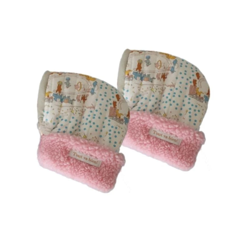 

Y4QA Cartoon Kids Scooter Gloves Children's Balanced Vehicle Plush Mittens Daily Warm Hand Gloves Essential Winter Accessory