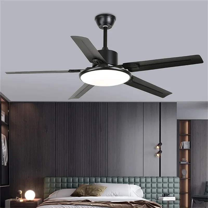 KERWIN Modern Fan Light Luxury Living Room Restaurant Bedroom Study LED Ceiling Fan Light Remote Electric Fan Light