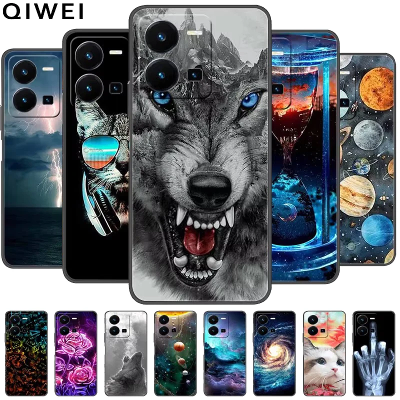 For vivo V25e 4G Case Cool Wolf Soft Silicone Shockproof Phone Cover for Vivo V25e / V25 Pro 5G Cases V 25 2022 Protection Capas