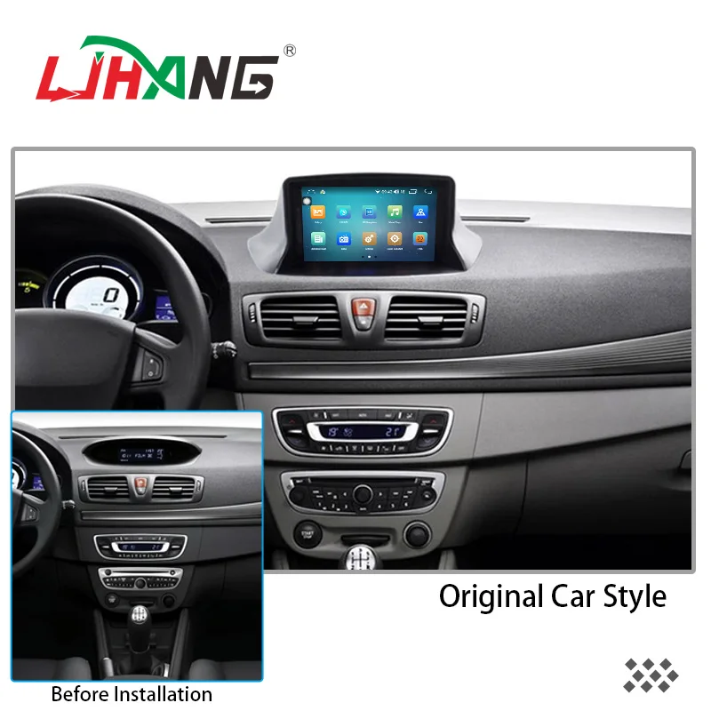 LJHANG DSP Carplay 1 Din Android 13 8+128G Car Multimedia Player For Megane 3 Fluence 2009-2015 WIFI GPS navigation Radio stereo