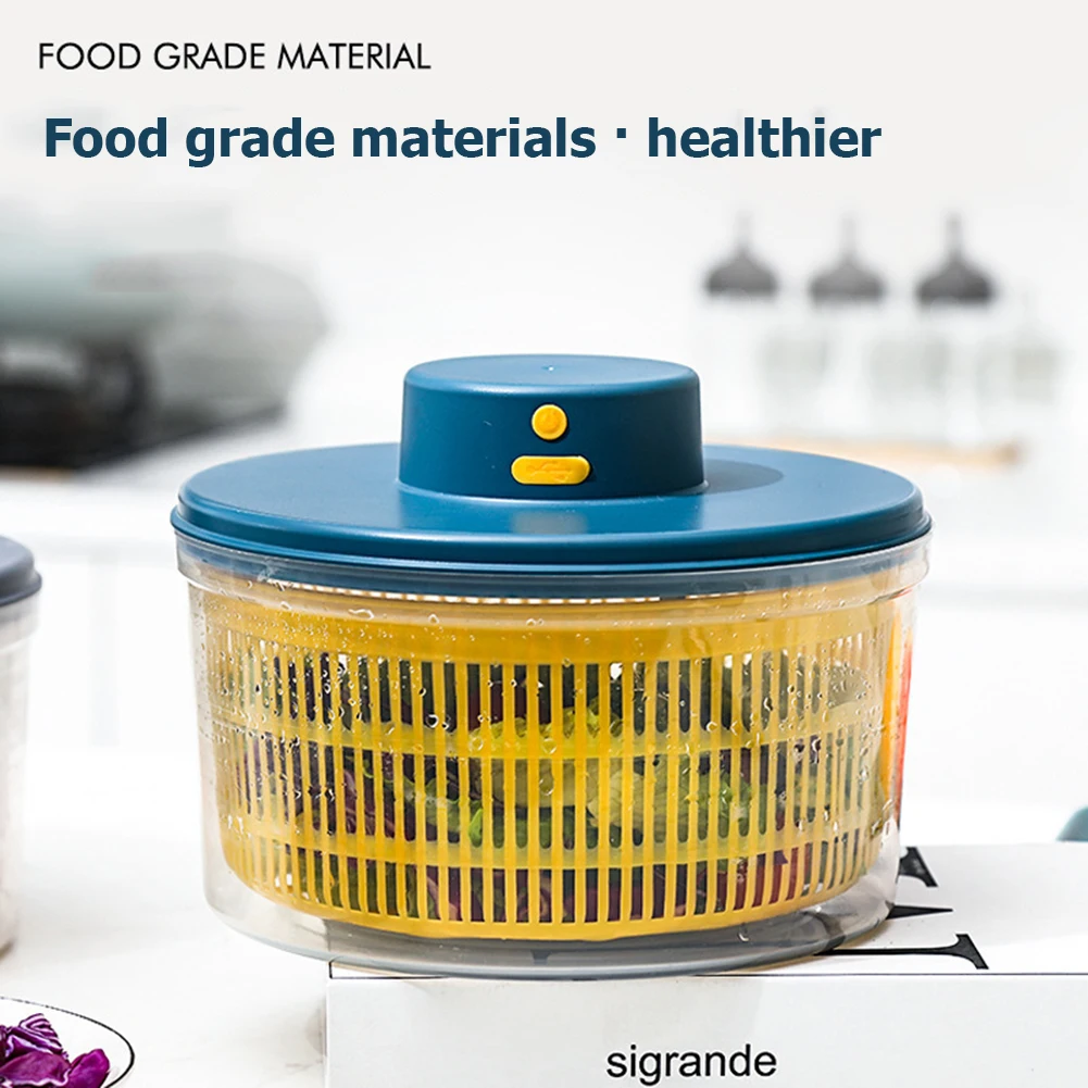 

Salad Spinner Leafy Vegetables Kitchen Tools Multifunctional Electric Drain Basket Easy To Use Quick Dry for Washing Drying