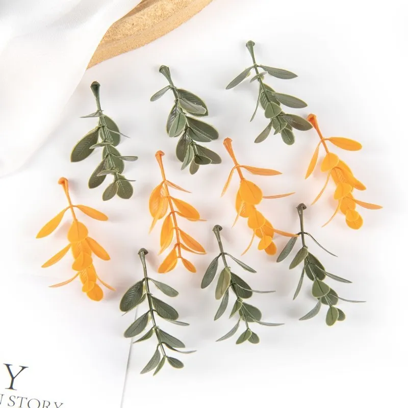 50PCS Künstliche Pflanzen Blatt Hochzeit Party Home Decor Zubehör Diy Kuchen Candy Box Girlande Weihnachten Dekorative Blumen Kranz – Detail 10