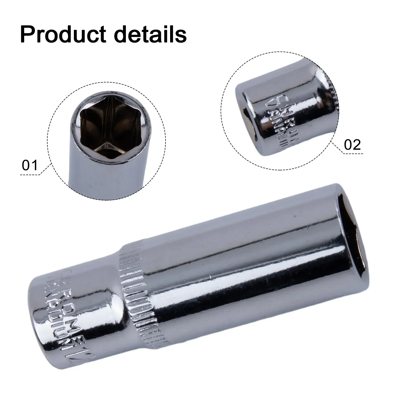 1PC 4-14mm Metric Long Chrome Socket Set 1/4-Inch Drive 6-Point Deep Socket From 4 Mm To 14 Mm Professional Grade Wrench Heads