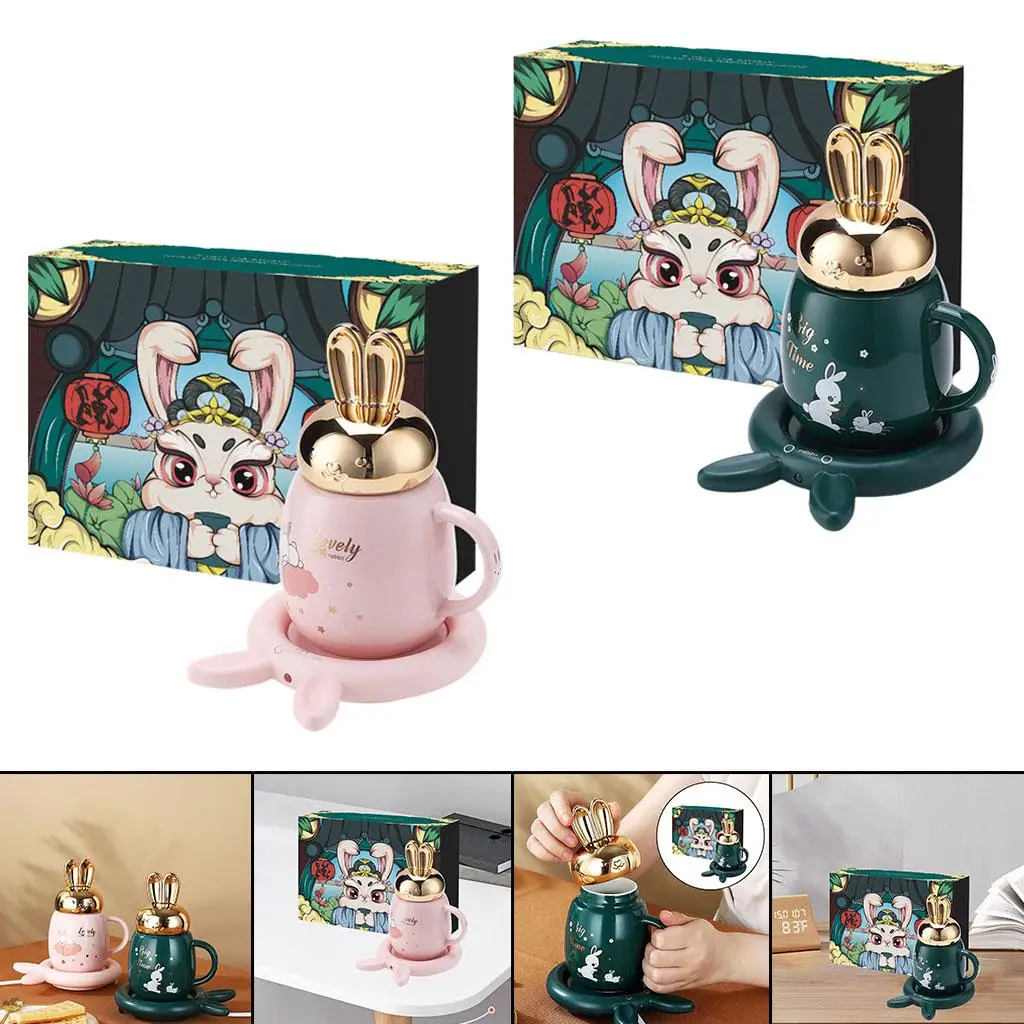 ที่รองแก้วรูปกระต่ายแบบหม้อเก็บความร้อนอุณหภูมิ55 °C สำหรับใช้ในครัวเรือนนม