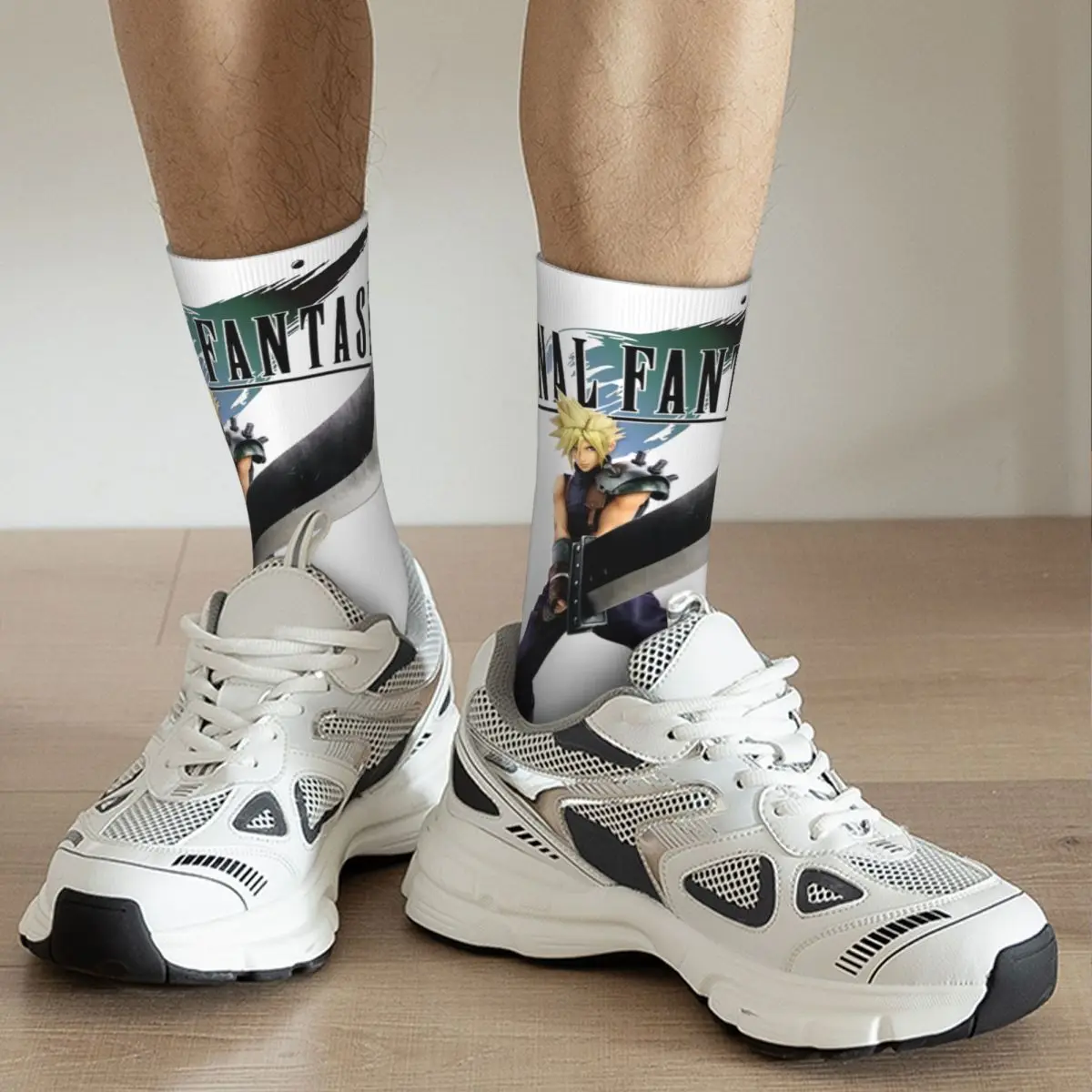 Casual Cloud Strife Final Fantasy VII Design Sports Socks Accessories All Season FF7 Games Comfortable Long Socks Non-slip