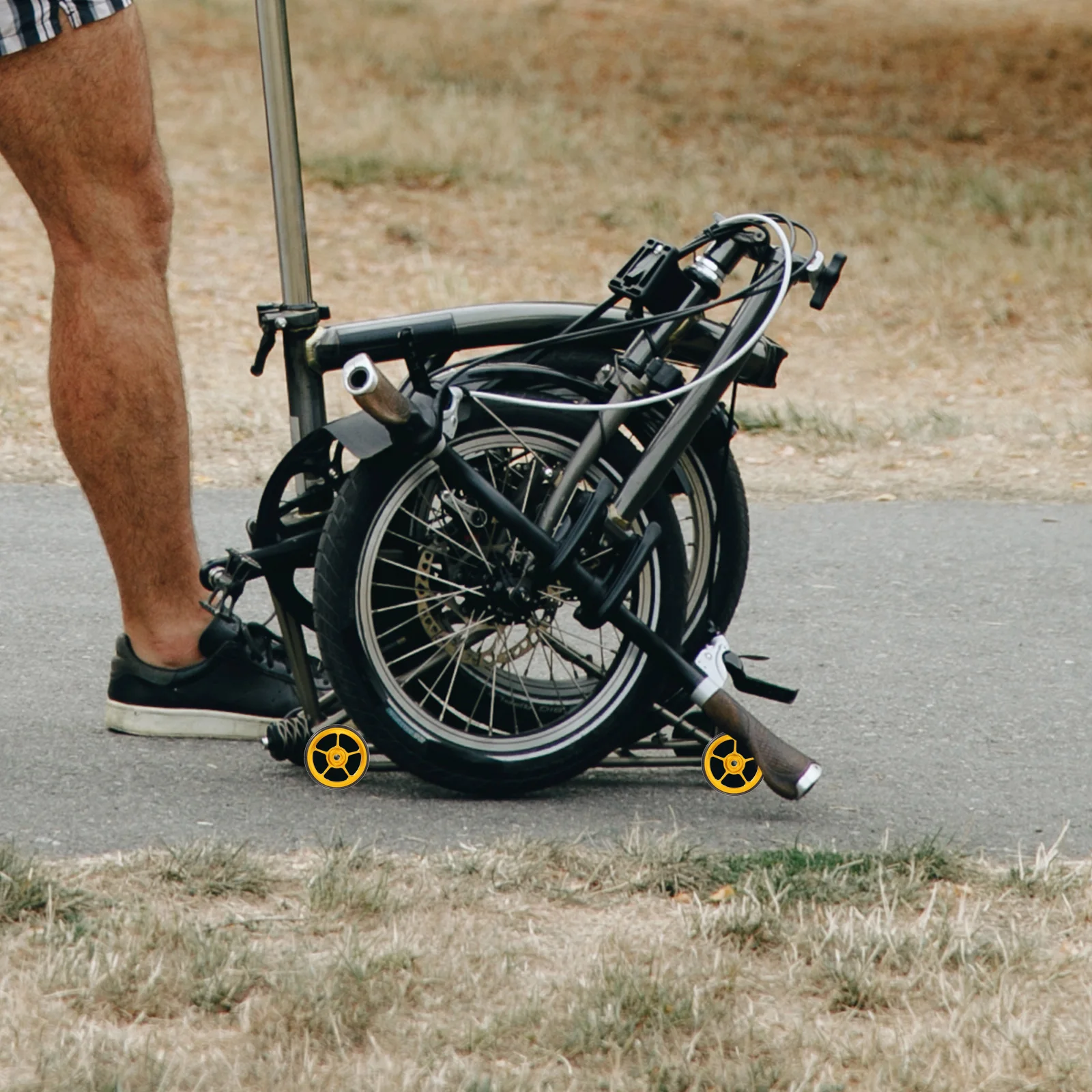 

2pcs Easy For Folding Bike Sturdy Replacement Outdoor Supply Part Reusable Extension Wheel Daily Use Outdoor Accessory